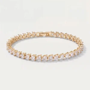 Tennisarmband - Hjärta Guld