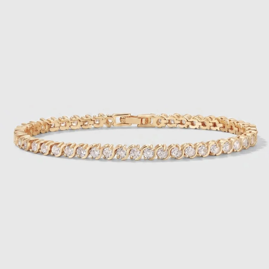 Tennisarmband - S-länk Guld