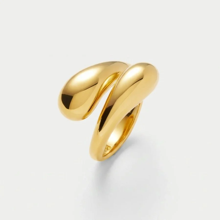 Wrap Ring - Flow Tårdroppe Guld